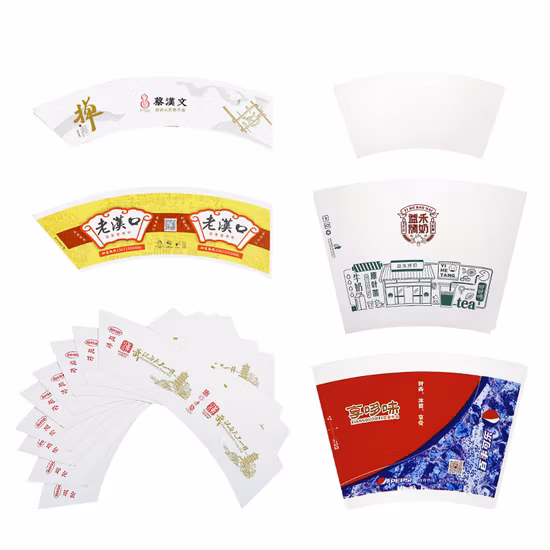 Wholesale Customized Printed Raw Material Paper Cup Fan with PE Coated