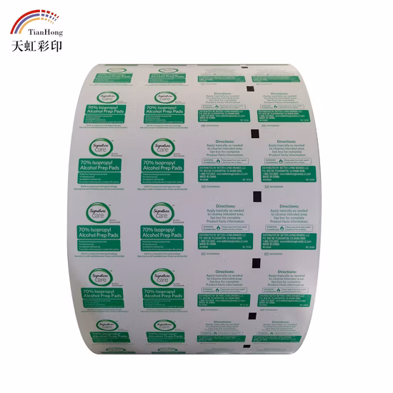 Tampone imbevuto di alcol per uso ospedaliero per rotolo di carta in alluminio